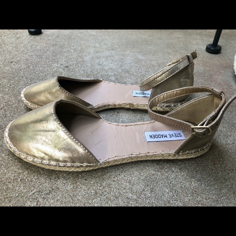 Steve Madden metallic golden espadrille flats - Picture 3 of 8